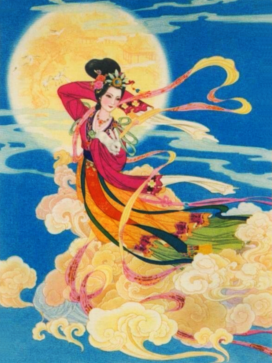 嫦娥奔月绘画年画